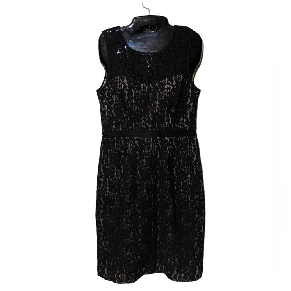 BCBGMAXAZRIA Size 8 Alice Black Lined Laced Dress